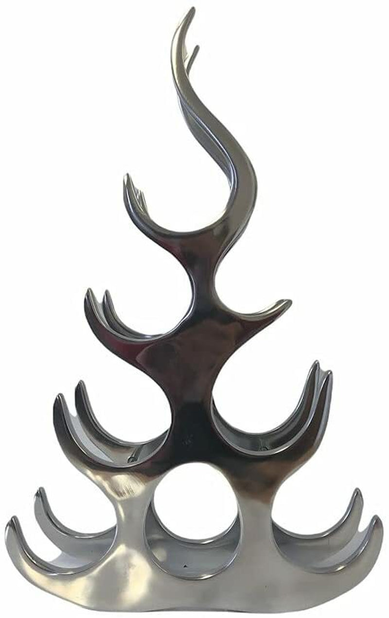 Modern Wine Bottle Stand Floor Standing Aluminium Bottle Silver Wine Rack Drinks