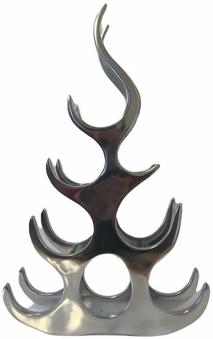 Modern Wine Bottle Stand Floor Standing Aluminium Bottle Silver Wine Rack Drinks