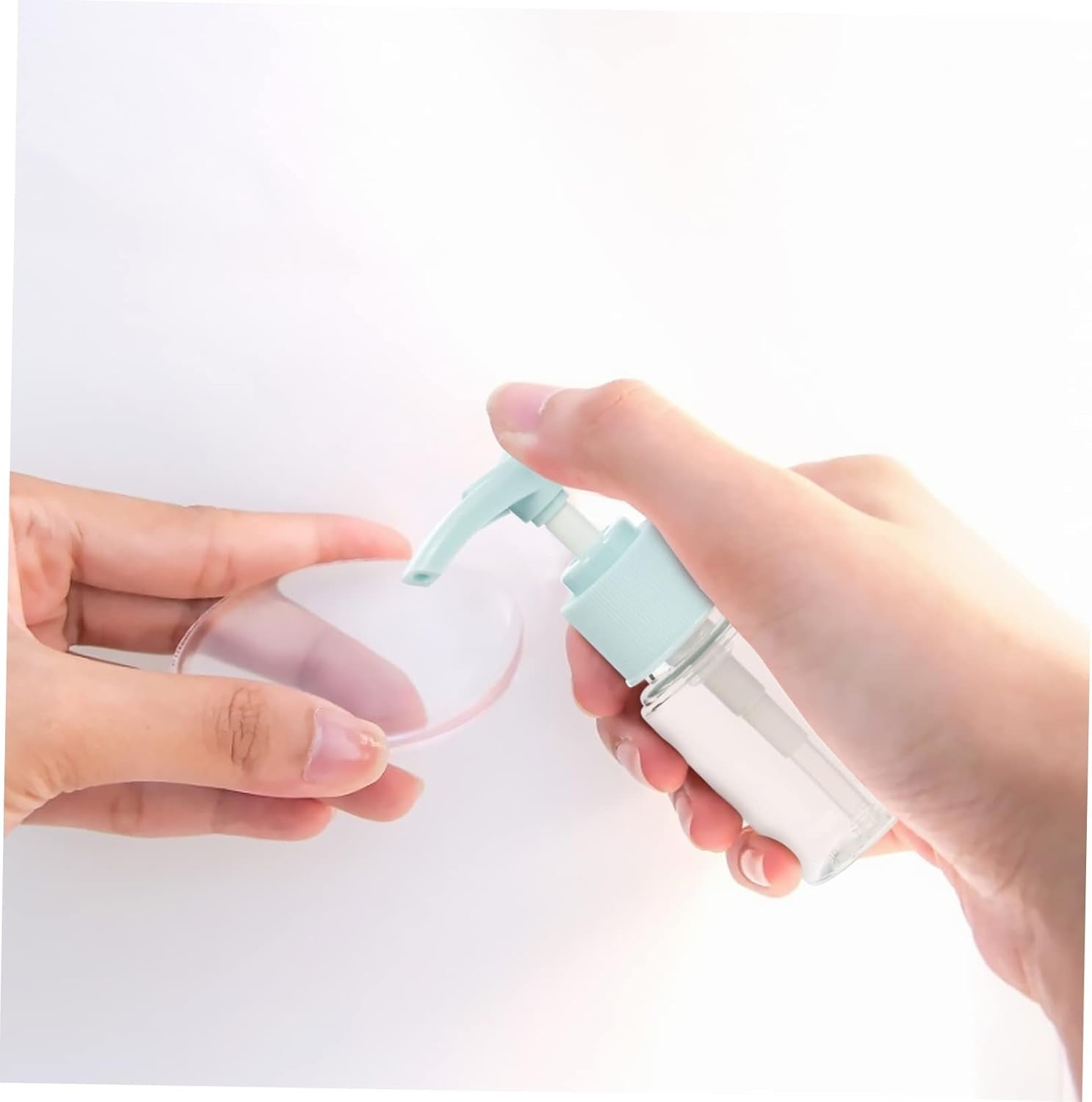 Set of 9 Portable Travel Bottles Empty Refillable Cosmetics Spray Bottles for Toiletries Leakproof Squeezable for Women Men