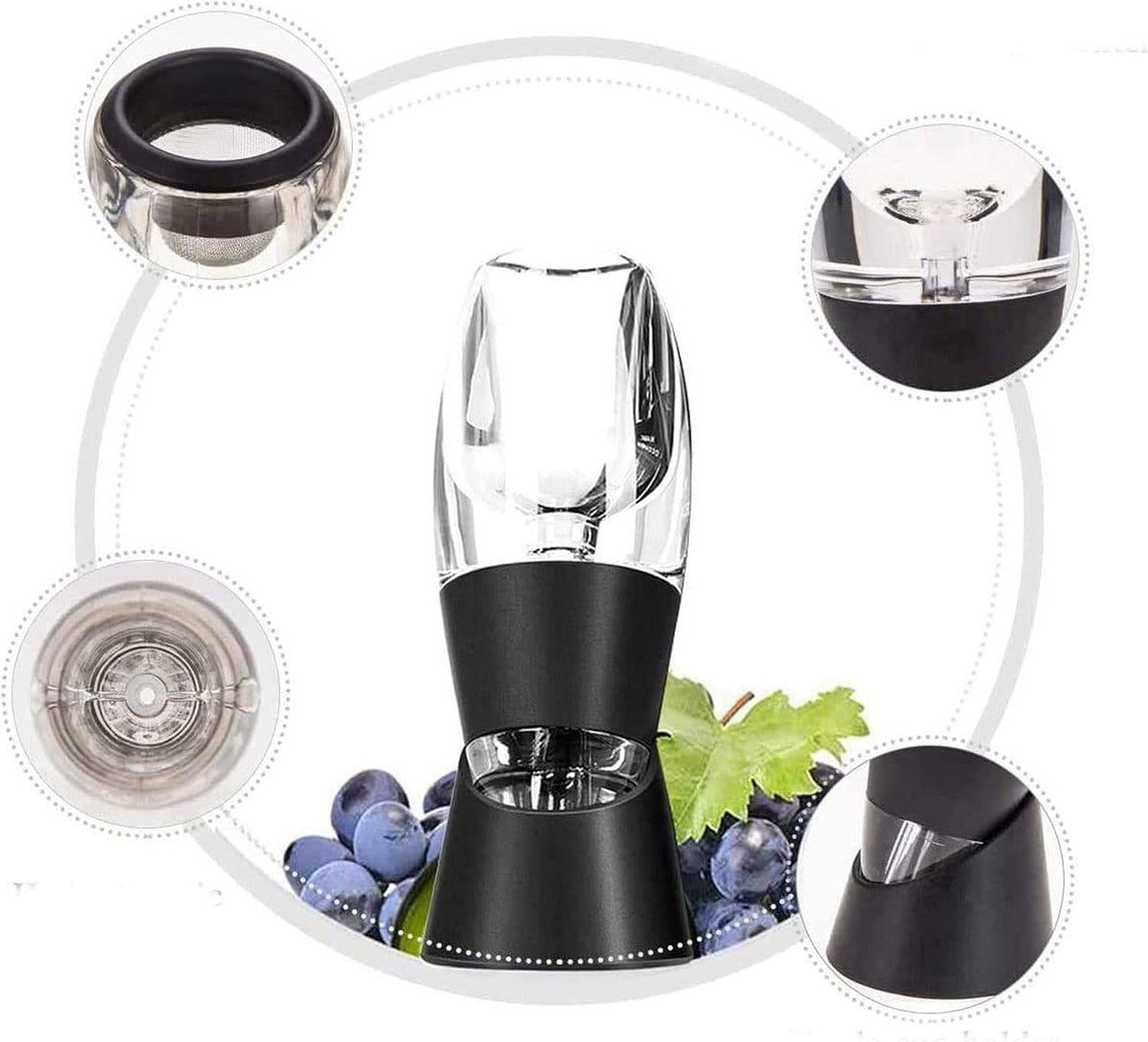 Wine Decanter Aerator Breather with Base Acrylic Wine Breather Wine Gift Set Magic Decanter Red Wine Aerator & Stand