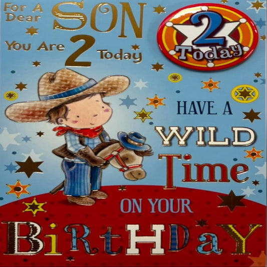 2nd Birthday Card with Badge – You Are 2 Today  -  ‎23 x 15x 0.5cm