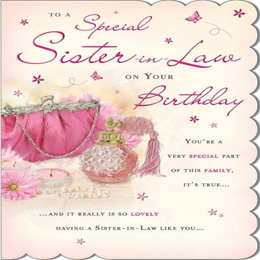 2x Birthday Cards for Sister-in-Law   -   9  x  6 inches