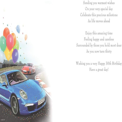 30th Birthday Card for Him   –   Milestone Age 30 Greeting Card    -    Regal Publishing     -     9 x 6 inches
