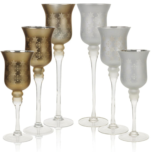 3 Tall Large Xmas Tea Light Pillar Candle Holder Glass Hurricane Wedding Table