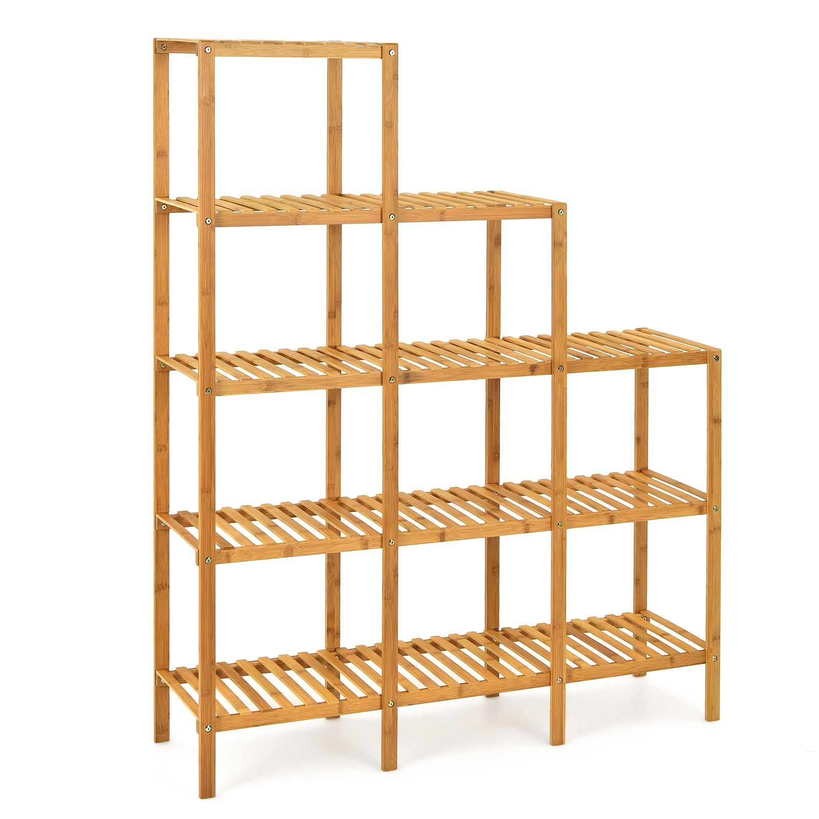 5-Tier Bamboo Plant Stand Storage Organizer Rack with Shelves