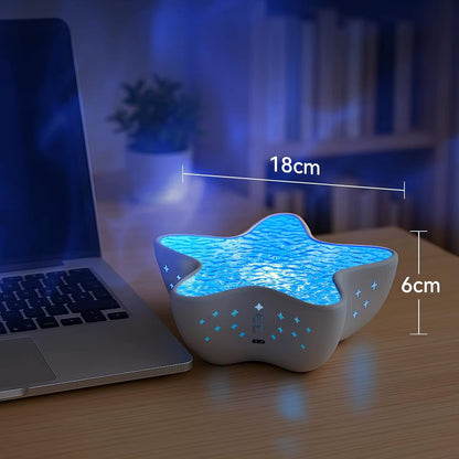 Starfish Projector Lamp Desk Room Decor Night Light Rechargeable Dreamy Ambient Light Kids Gift Festival Party Decor Nightlights