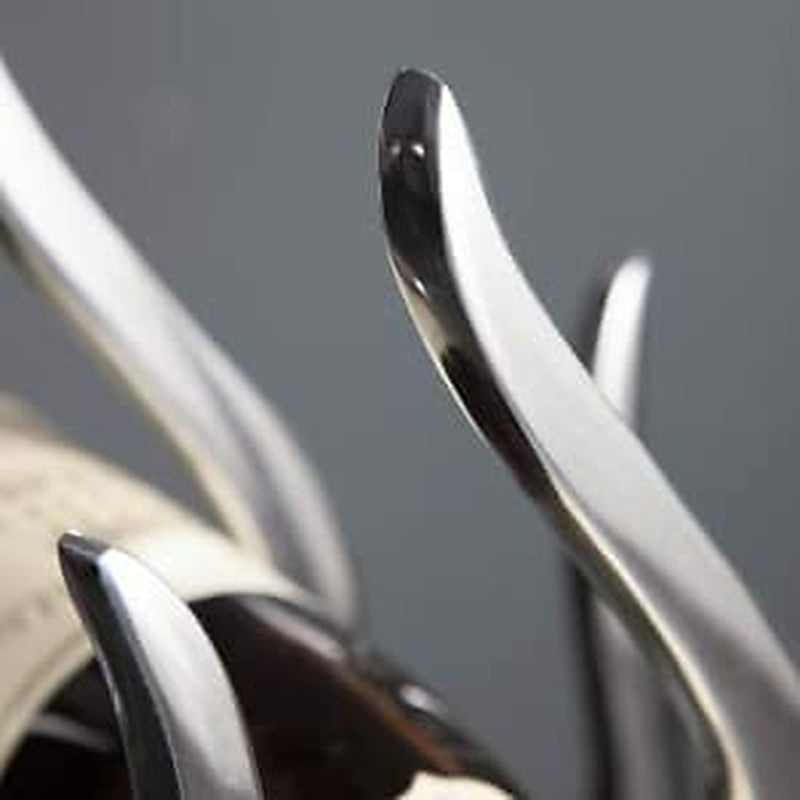 Modern Wine Bottle Stand Floor Standing Aluminium Bottle Silver Wine Rack Drinks