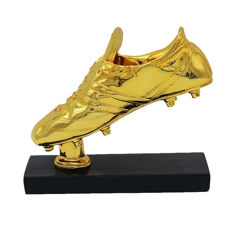 Golden Boot Award Resin Charms Football Match Soccer Fans Souvenir GOLD Plating Shoe Trophy Gift Home Office Decoration Model