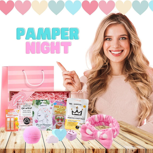 Skin Care for Teenage Girls - Girls Pamper Set with Spa Headband, Bath Bomb and Shower Steamers, Marshmallow Soaps, Peel off Face Mask, Hair Mask, Foot Mask, Hand Mask and Lip Balm Set Spa Hamper