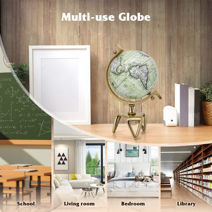 Educational Interactive Globe with Triangle Metal Stand and Metal Meridian