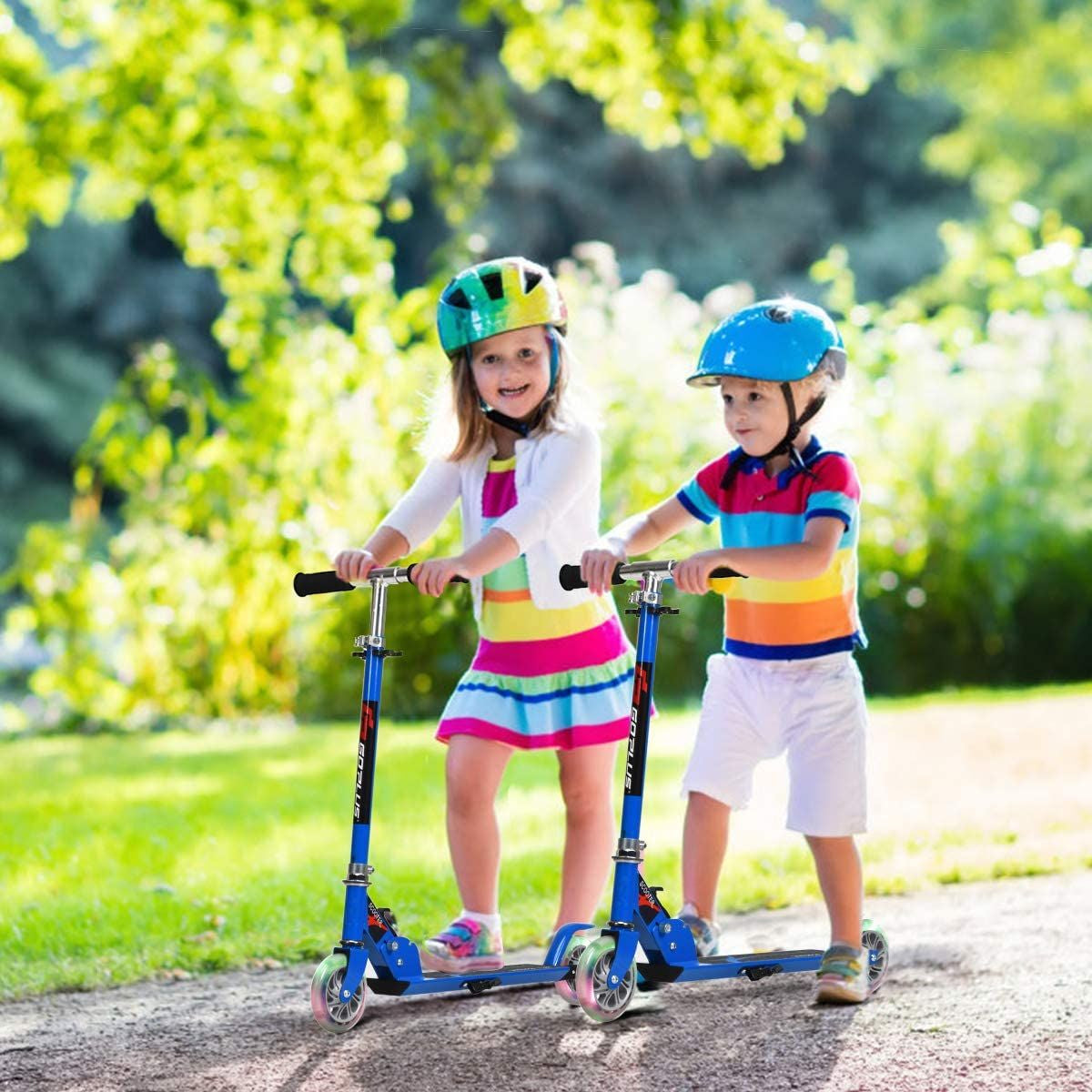 Kids Aluminum Folding Stunt Scooter with LED Wheels