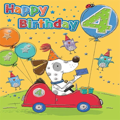 4th Birthday Card | Age 4 Birthday Card for Boys   -   Regal Publishing    -   8 x 6 inches