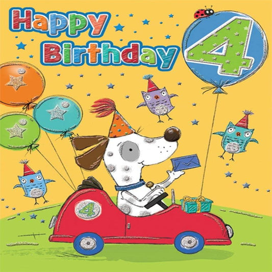 4th Birthday Card | Age 4 Birthday Card for Boys   -   Regal Publishing    -   8 x 6 inches