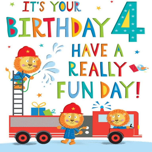 4th Birthday Card for Child   –   Regal Publishing   -   8  x  6 inches