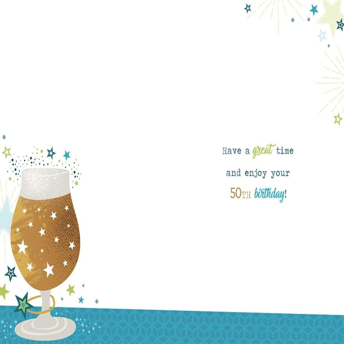 50th Birthday Card   –   Cheers & Beers to 50 Years   -  15cm   x   23cm