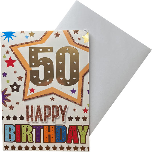 50th Birthday Card for Him   -   13.5cm  x  19.5 cm