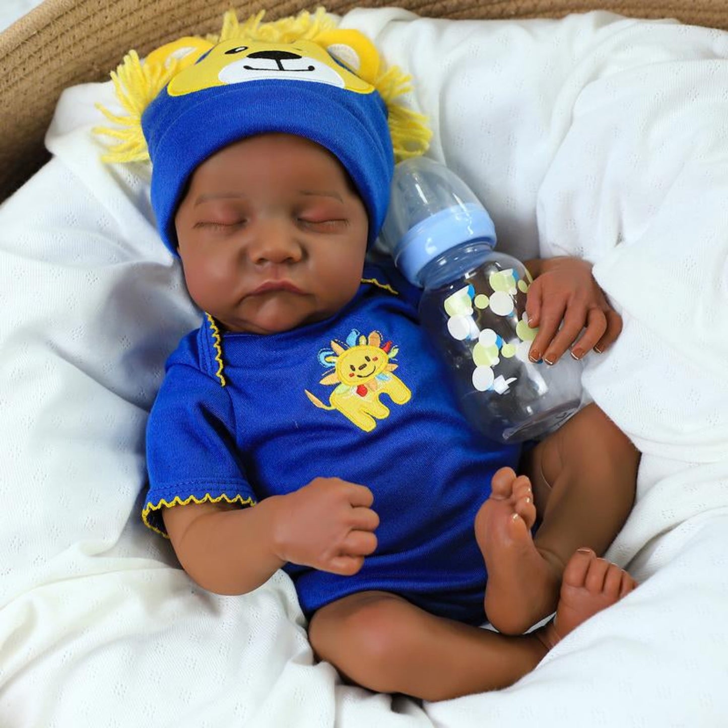 WOOROY Reborn Baby Doll - Birthday & Christmas Gift 18" Africa American Black & Brown Skin Cloth Body, Realistic Baby Dolls, Gift Ideas for Kids 3+