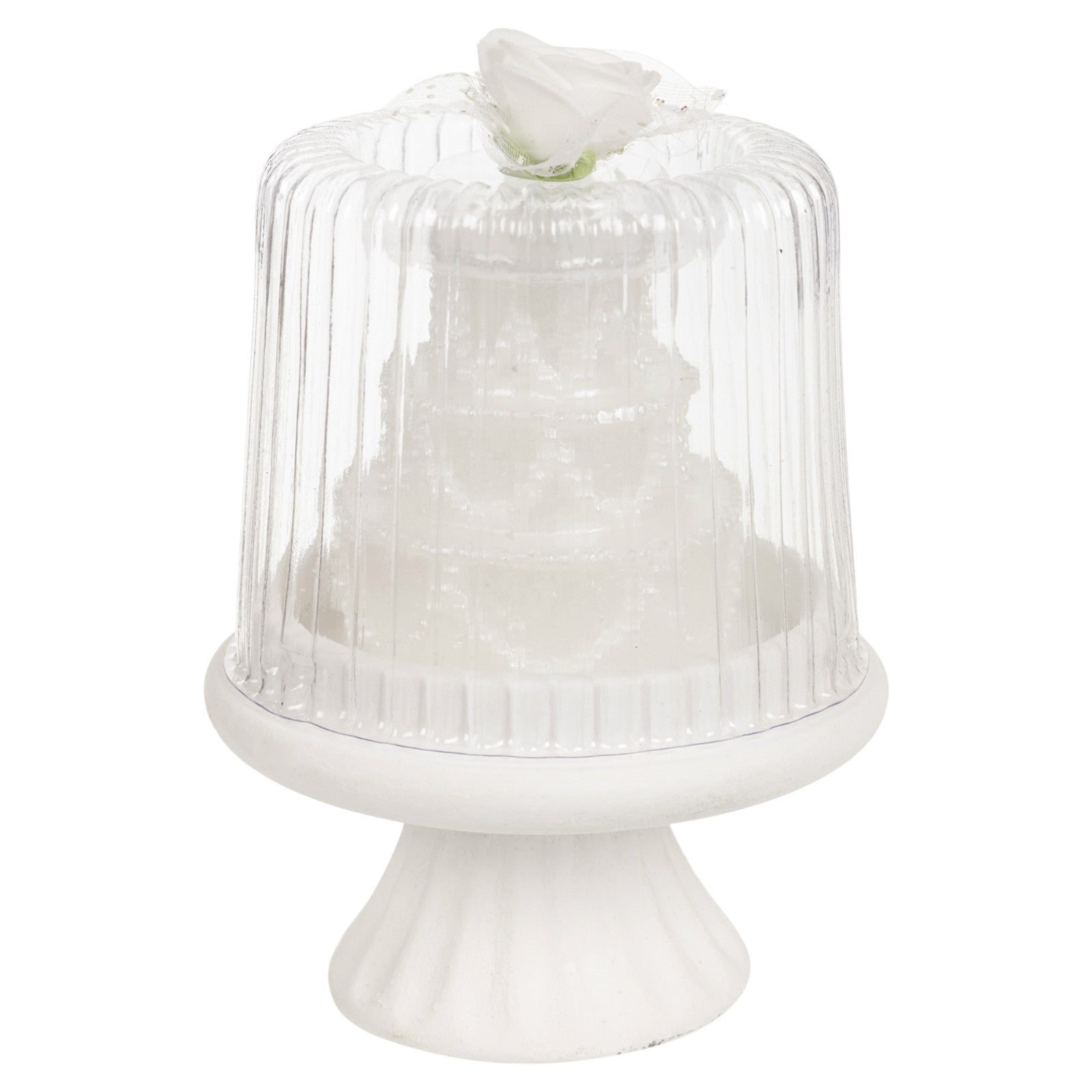 Luxury White Tiered Wedding Cake Candle Topper on Stand Table Center Piece Decor