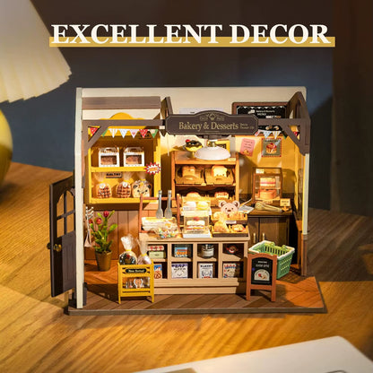 Rolife Becka'S Baking House 3D Puzzle DIY Miniature Dollhouse Kit Amazing Gift for Children DG161