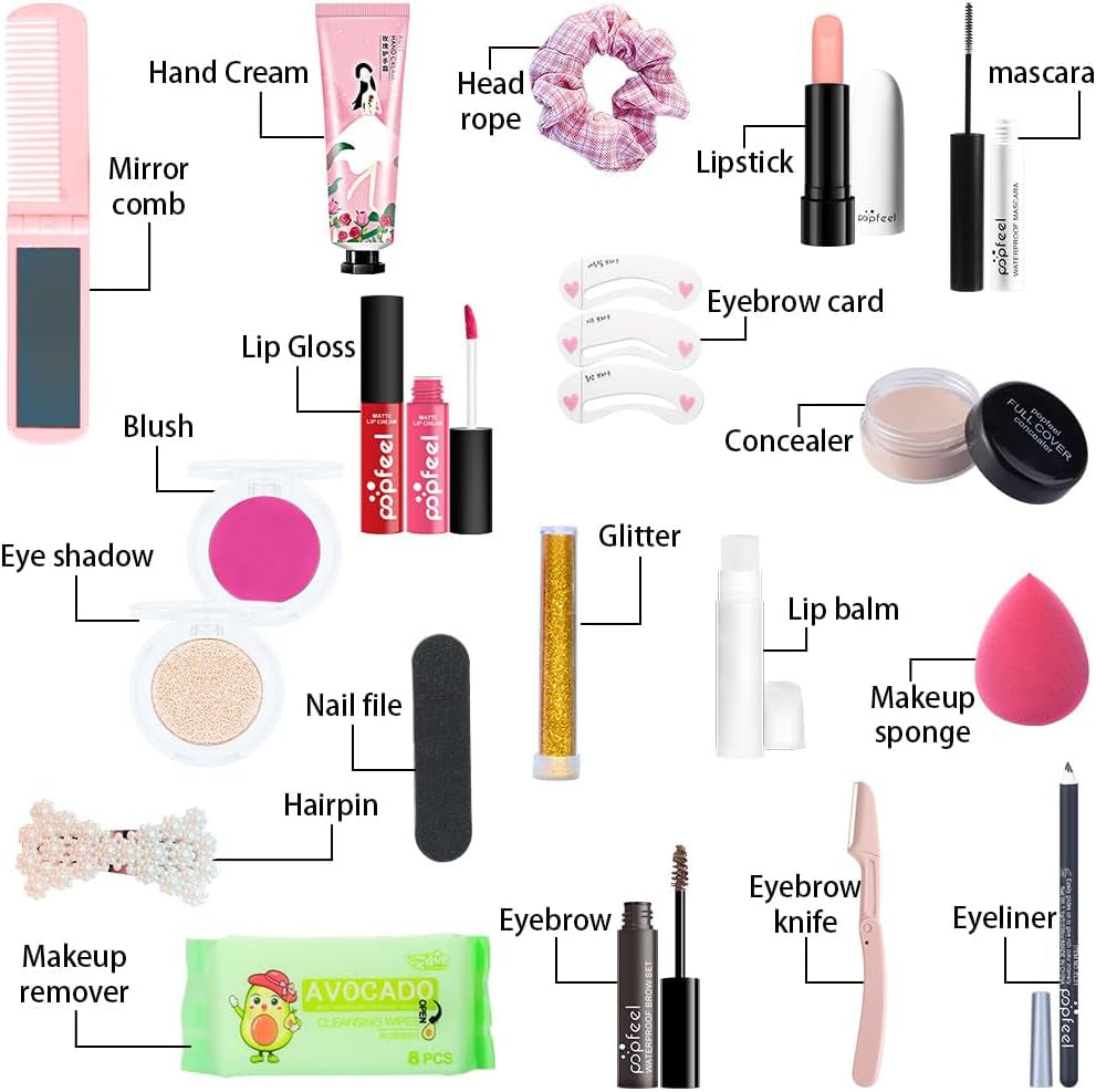 Makeup Advent Calendar for Teens Girls, Birthday Gift Box for Women Full Kit,Surprise Makeup Gift Kit, Include Lip Gloss, Blush, Concealer, Mascara, Eyebrow Pencil Makeup Gift Set for Women