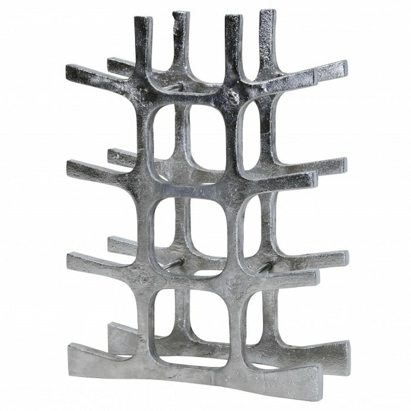 Modern Wine Bottle Stand Floor Standing Aluminium Bottle Silver Wine Rack Drinks