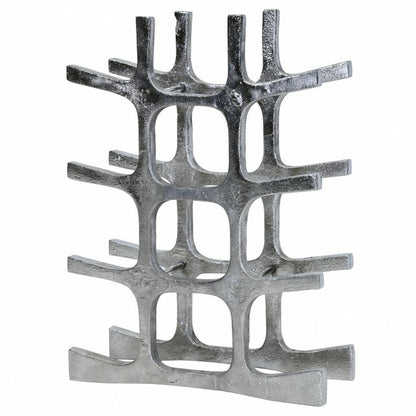 Modern Wine Bottle Stand Floor Standing Aluminium Bottle Silver Wine Rack Drinks