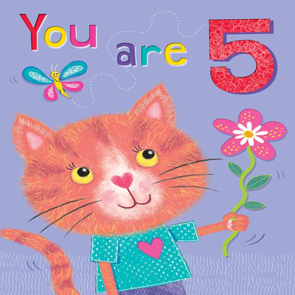 5th Birthday Card for Girl  -  Regal Publishing   -   8  x  6 inches