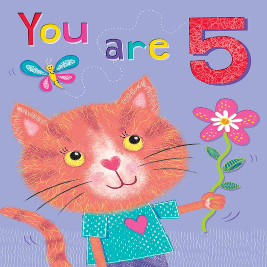 5th Birthday Card for Girl  -  Regal Publishing   -   8  x  6 inches
