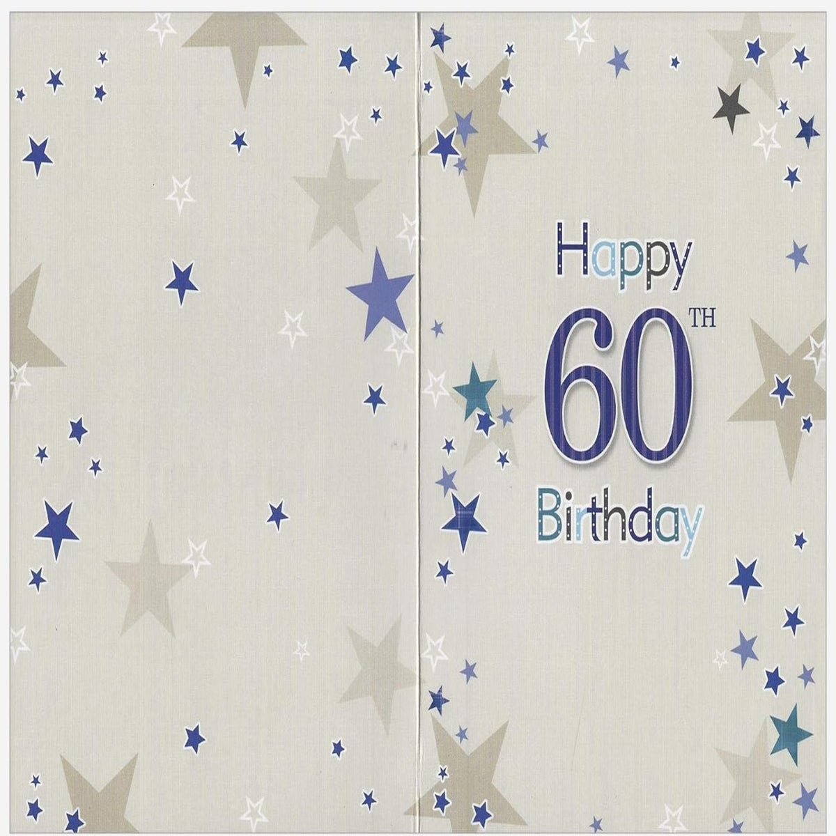 60th Birthday Card for Men   –   Male Birthday Card   -   Blue    -   19cm   x   13.5cm