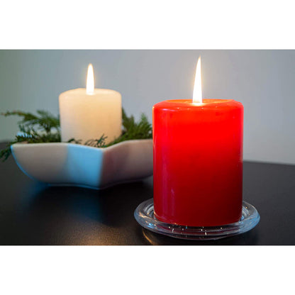 Set of 6 Church Large Pillar Candles 66 Hours Burning Time Ivory White 7Cm/15Cm