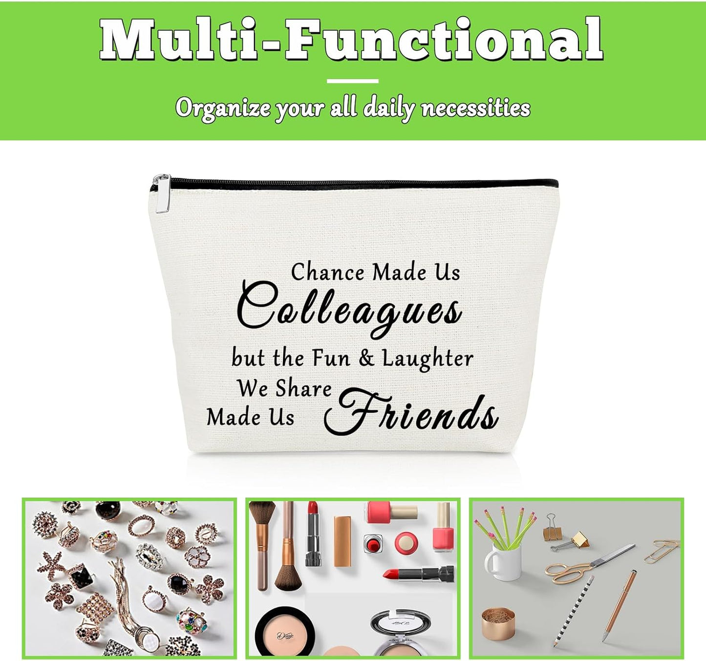 Colleagues to Friends Gifts Makeup Bag Colleague Friendship Gifts Work Friend Leaving Gift Thank You Appreciation Gifts Work Bestie Gifts Coworker Friend Gift Travel Cosmetic Bag Retirement Gift
