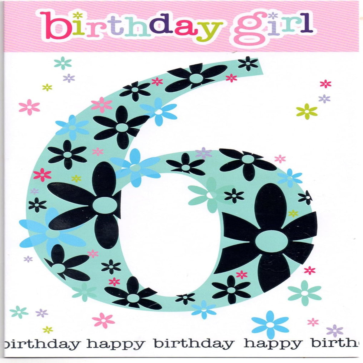 6th Birthday Card for Girl | Happy 6th Birthday Greeting Card    -  ‎  19  x  13 cm