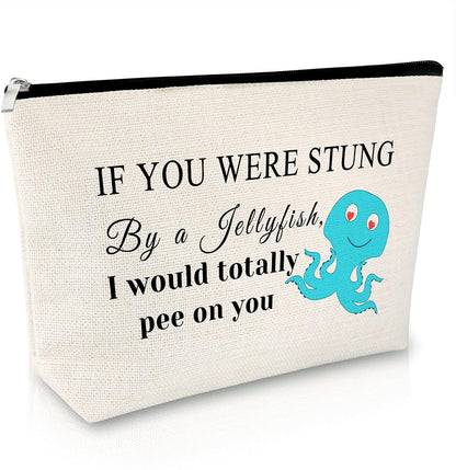 Friendship Gift Funny Friendship Makeup Bag Jellyfish Friendship Gift for Women Cosmetic Bag Best Friends Birthday Gifts for Women Female Teen Girls Christmas Graduation Gifts for Her Cosmetic Pouch