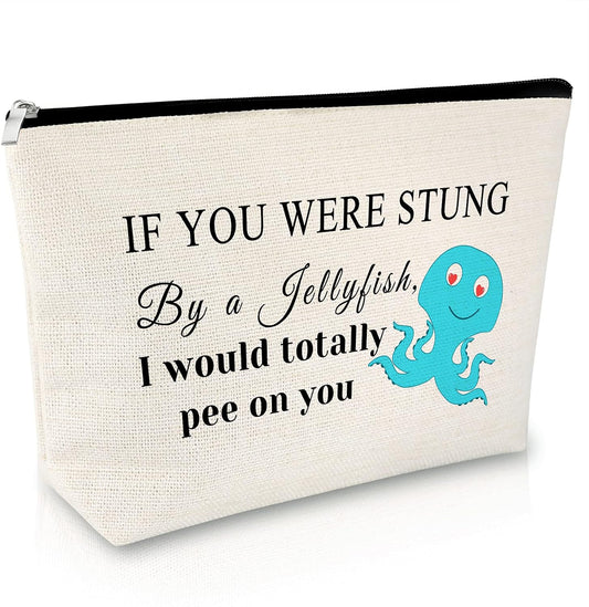 Friendship Gift Funny Friendship Makeup Bag Jellyfish Friendship Gift for Women Cosmetic Bag Best Friends Birthday Gifts for Women Female Teen Girls Christmas Graduation Gifts for Her Cosmetic Pouch