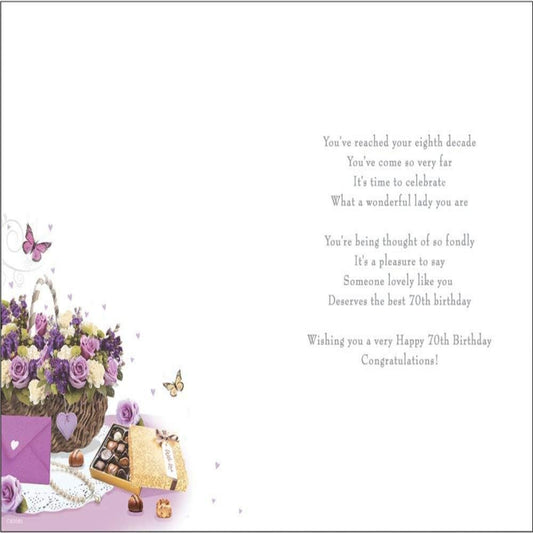 70th Birthday Card Female | Milestone Age 70 Greeting Card | Regal Publishing   -   9 x 6 inches