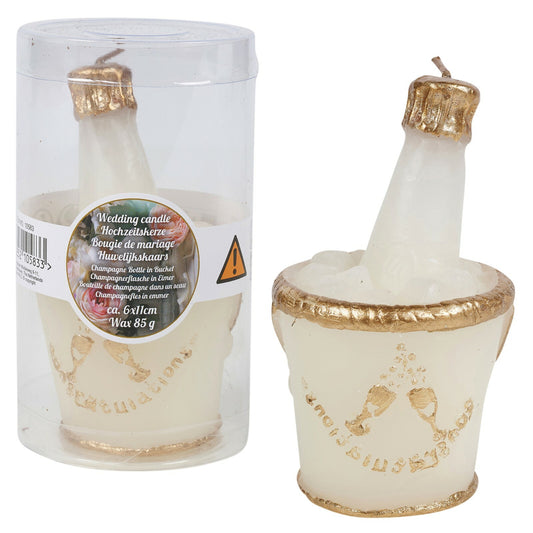 12 Wedding Candles Champagne Bowl Bottle Design Novelty Table Centrepiece Decor