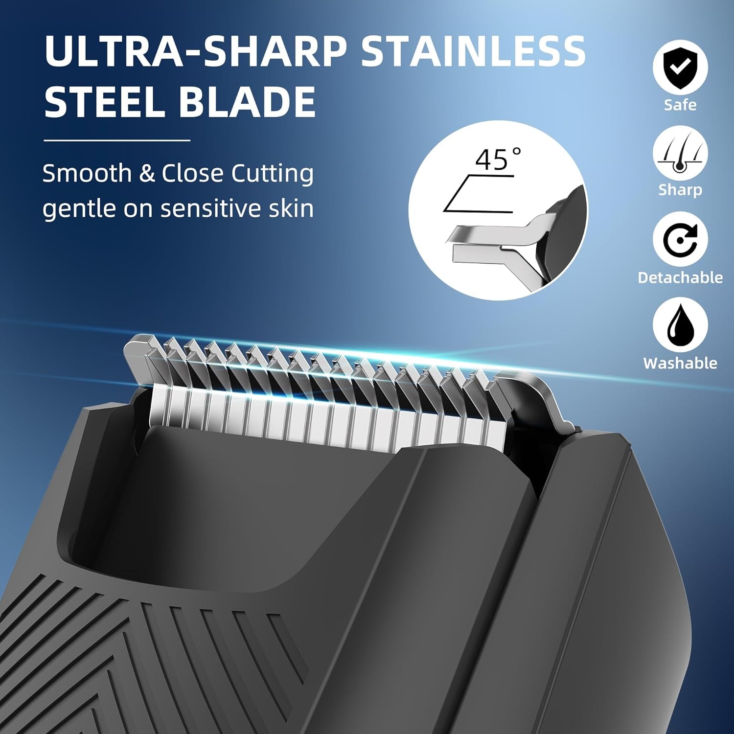 Beard Trimmer for Men, Electric Hair & Stubble Clipper, 40 Length Settings, Rec