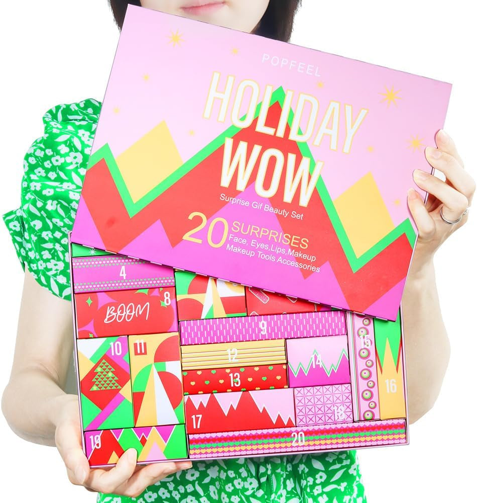 Makeup Advent Calendar for Teens Girls, Birthday Gift Box for Women Full Kit,Surprise Makeup Gift Kit, Include Lip Gloss, Blush, Concealer, Mascara, Eyebrow Pencil Makeup Gift Set for Women