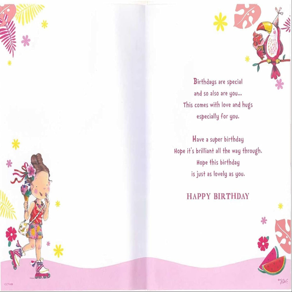 7th Birthday Card for Granddaughter with Badge    -    9 x  6  inches