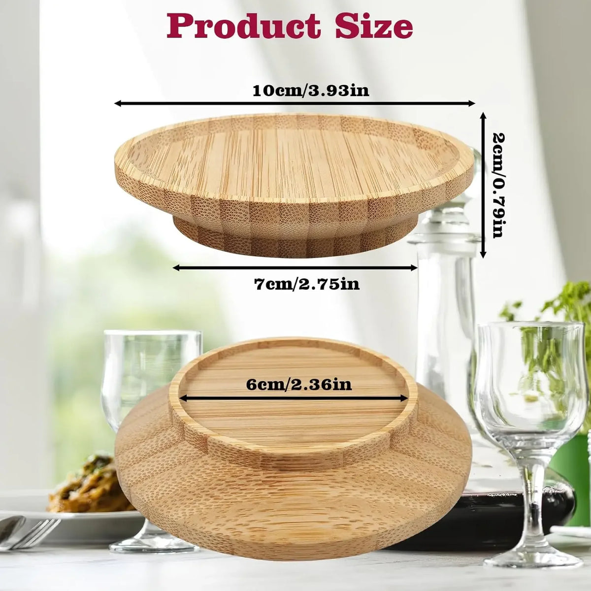 1-4Pcs Wine Glass Charcuterie Topper, Bamboo Wine Glass Covers for Appetizers Wine Glass Topper Coasters Plate for Bars Party