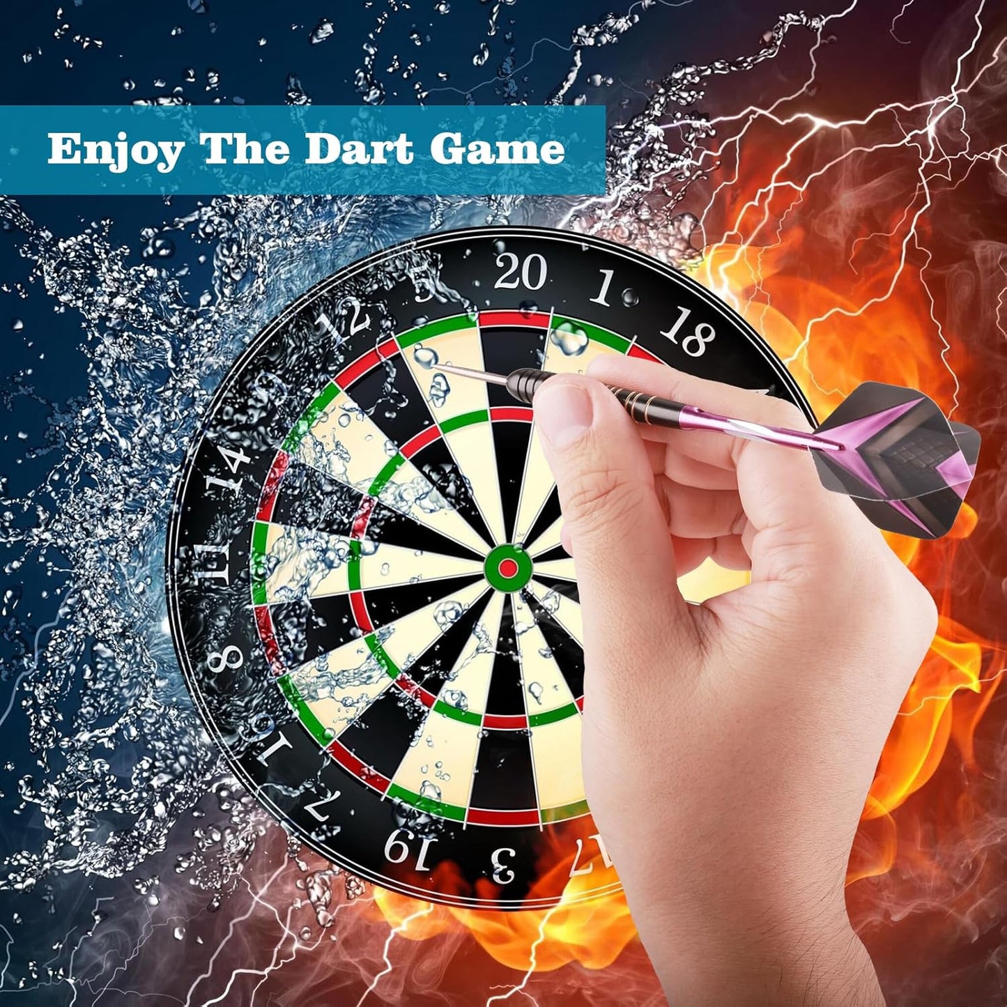 3 Pack Steel Tip Darts Set 23 Grams Darts Metal Tip Set Kit Professional Metal Darts with Sharpener Tool Kit Carrying Case for Dartboard