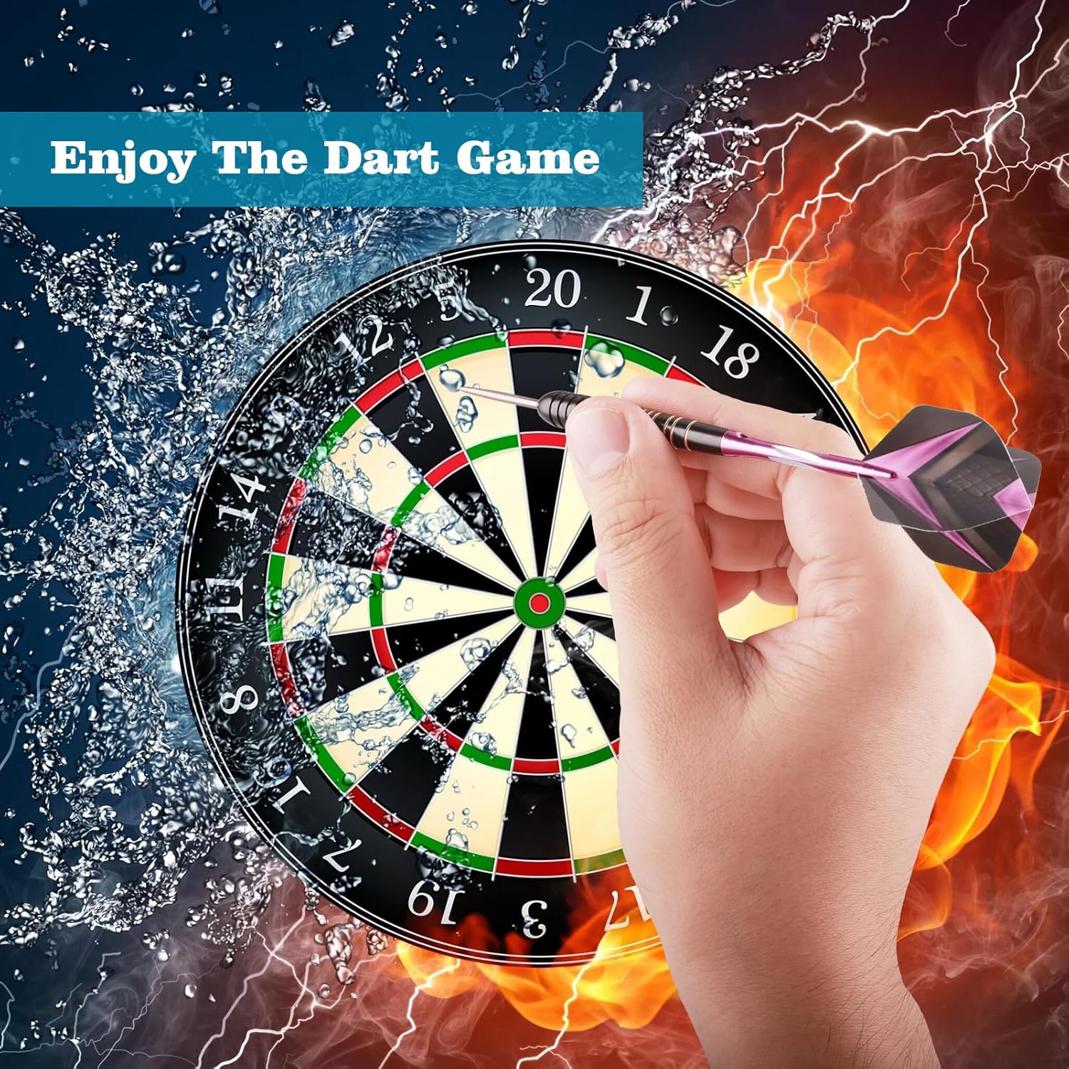 3 Pack Steel Tip Darts Set 23 Grams Darts Metal Tip Set Kit Professional Metal Darts with Sharpener Tool Kit Carrying Case for Dartboard