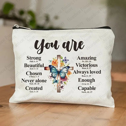 Inspirational Christian Gifts for Women Makeup Bag Encouragement Religious Gifts Bible Verse Cosmetic Bag Scripture Skincare Bag