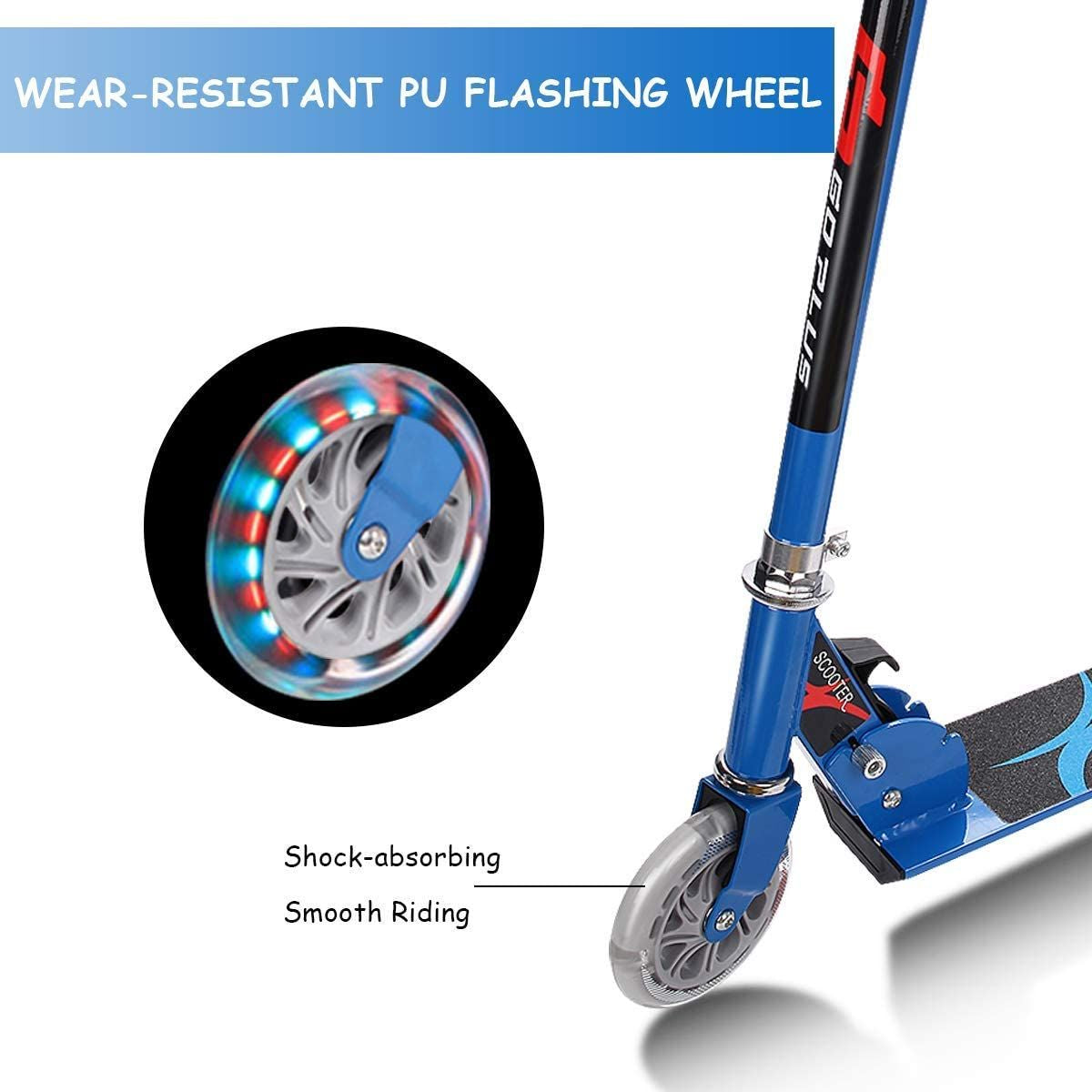 Kids Aluminum Folding Stunt Scooter with LED Wheels