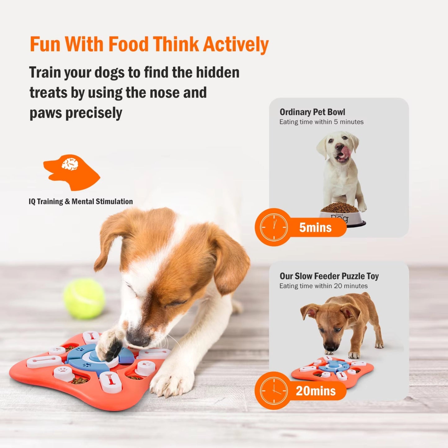 Dog Puzzle Toy for IQ Training & Mental Enrichment, Interactive Dog Toys for Large Medium Small Dogs，Dog Treat Puzzle Dispensin