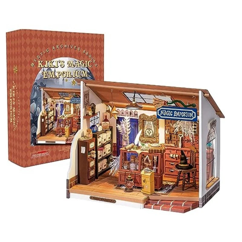 Rolife DIY Dollhouse Kiki'S Magic Emporium Decorative Ornament Kids Miniature Fantasy Magic Doll House Wooden Kit Toy