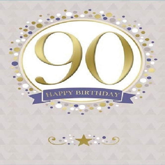 90th Happy Birthday Card for Men & Women  –  Milestone Birthday Greetings Card