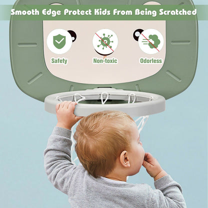 3-In-1 Basketball Hoop Set Stand with 5 Adjustable Height Levels