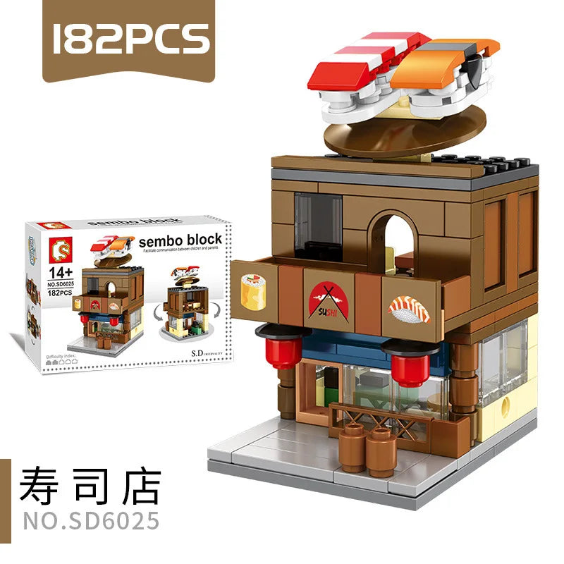 House Building Blocks Mini City Store Street View Snack Street Children'S Toys Boys and Girls Gifts Compatible with Lego
