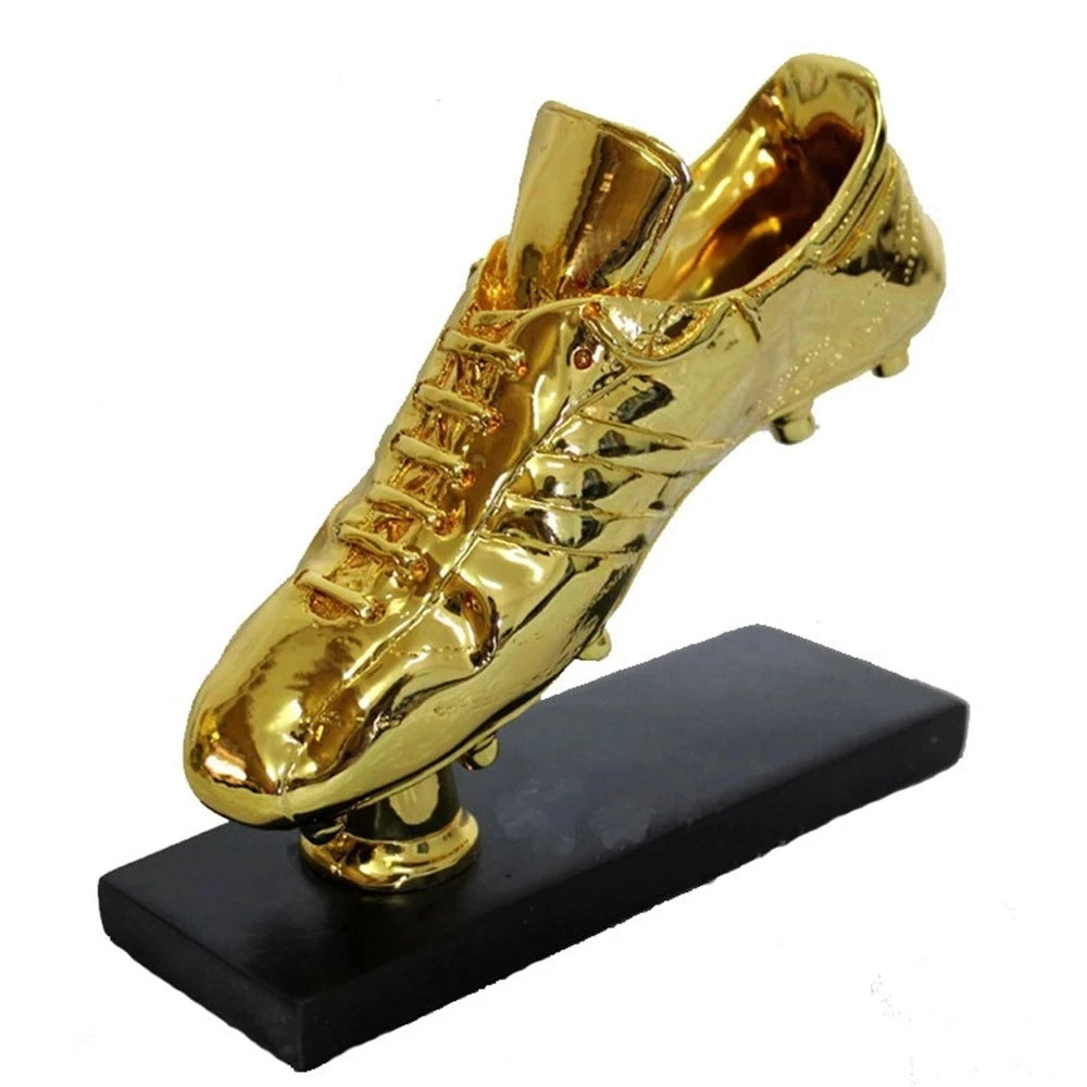 Golden Boot Award Resin Charms Football Match Soccer Fans Souvenir GOLD Plating Shoe Trophy Gift Home Office Decoration Model